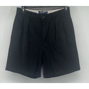 Polo Golf Ralph Lauren Shorts Mens 33 Black Pleated Cotton Chino Classic Fit